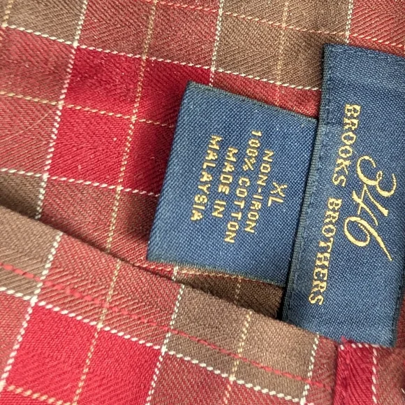Brooks Brothers Red Plaid Shirt Non Iron Cotton XL - Picture 6 of 6